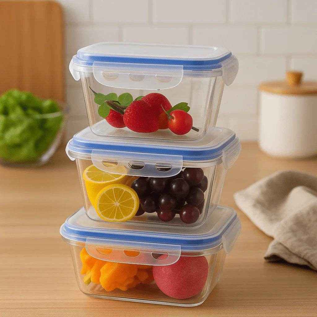 Conjunto de 3 Potes Herméticos alidolado