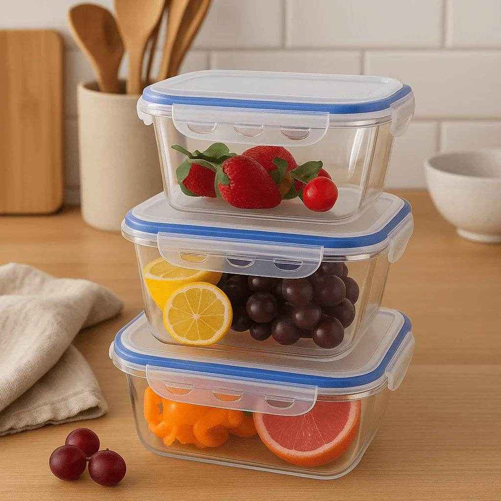 Conjunto de 3 Potes Herméticos alidolado