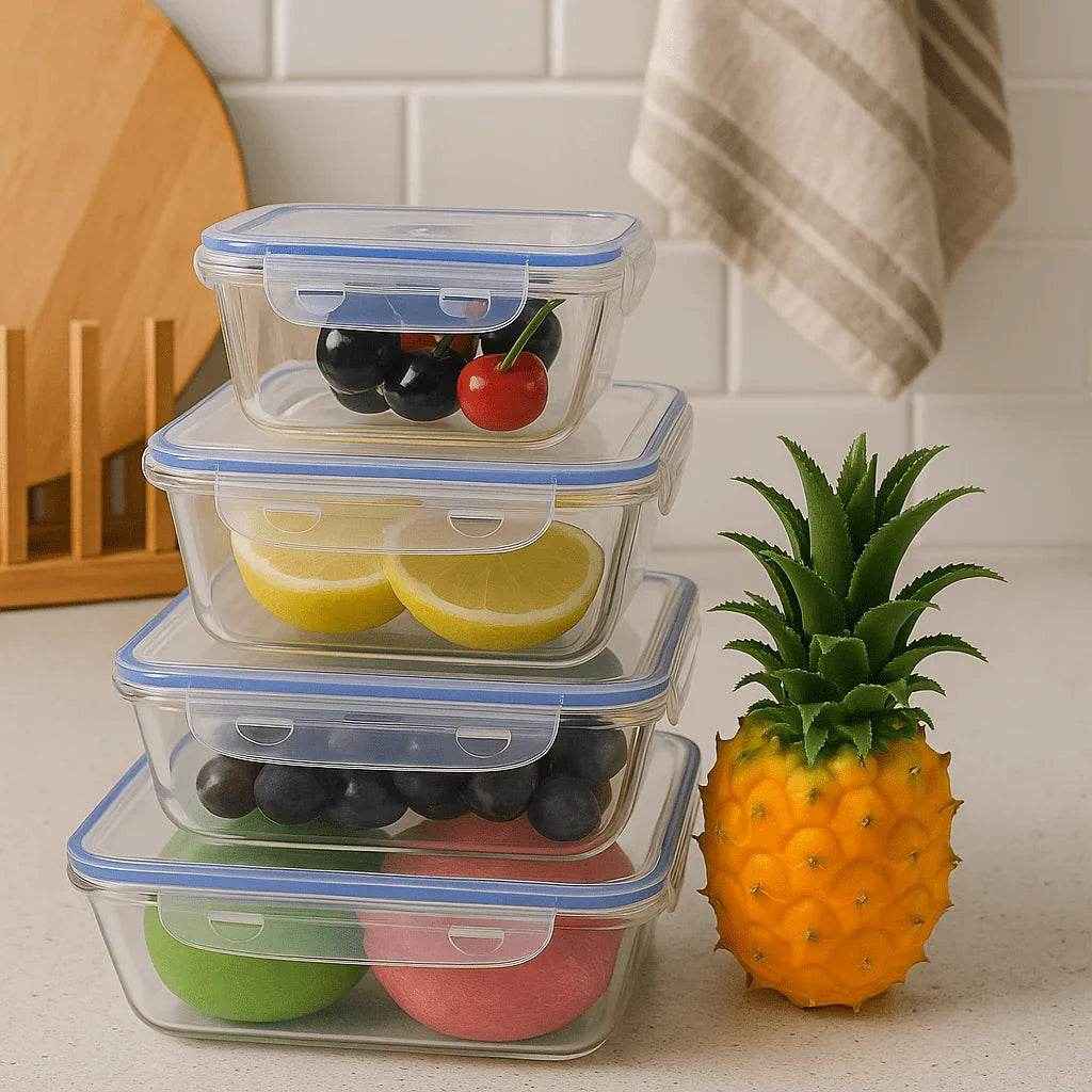 Conjunto de 4 Potes Herméticos alidolado