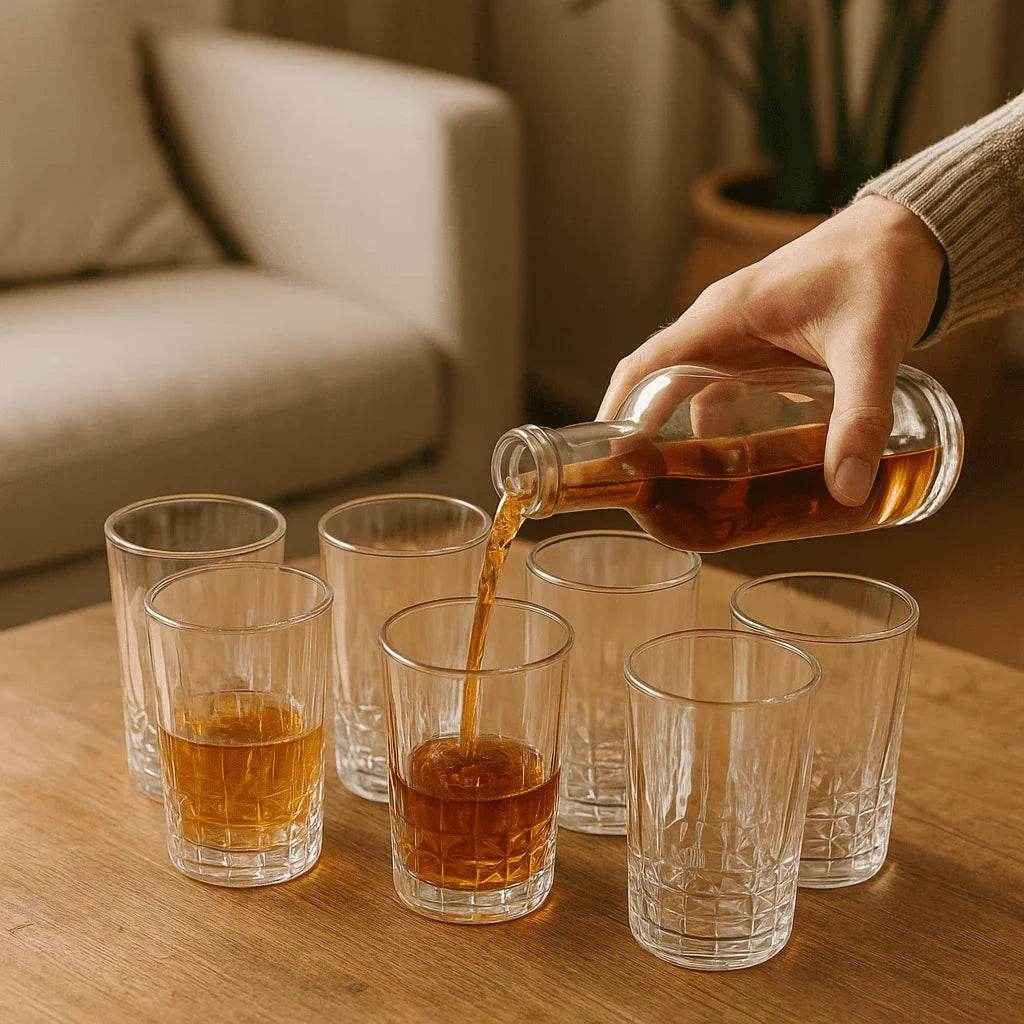 Conjunto de 6 Copos Alto de Vidro 370ml com Textura Elegante Alidolado - Alidolado