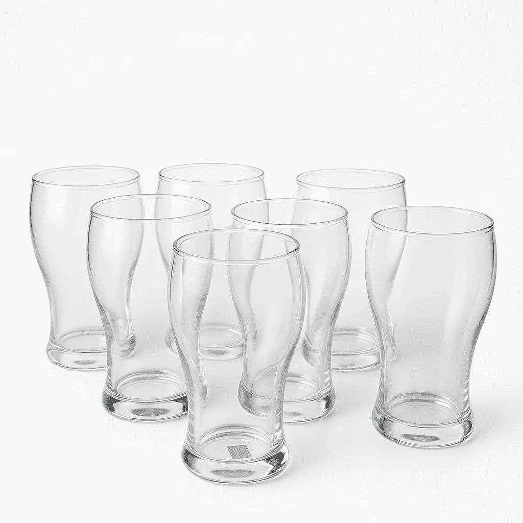 Copo de Vidro 540ml com Design Curvado 6 Peças Alidolado - Alidolado