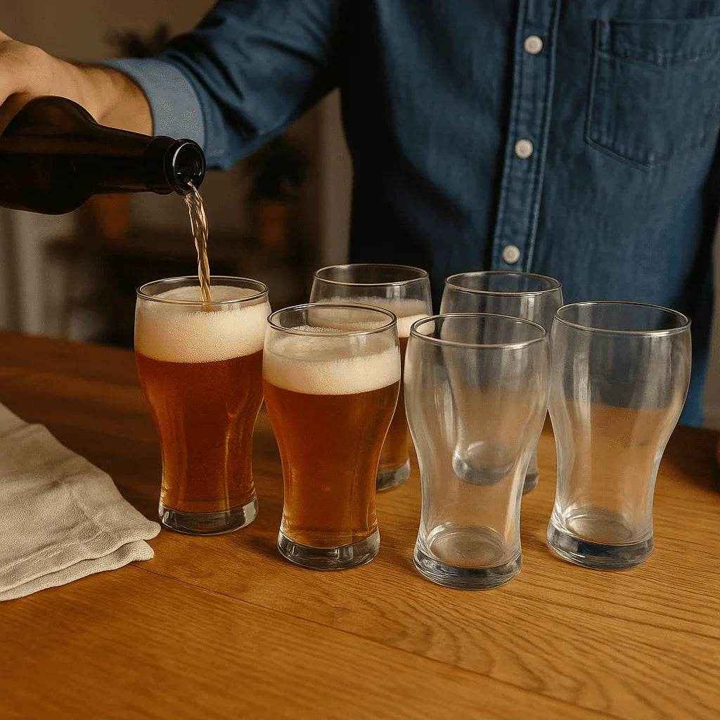 Copo de Vidro 540ml com Design Curvado 6 Peças Alidolado - Alidolado