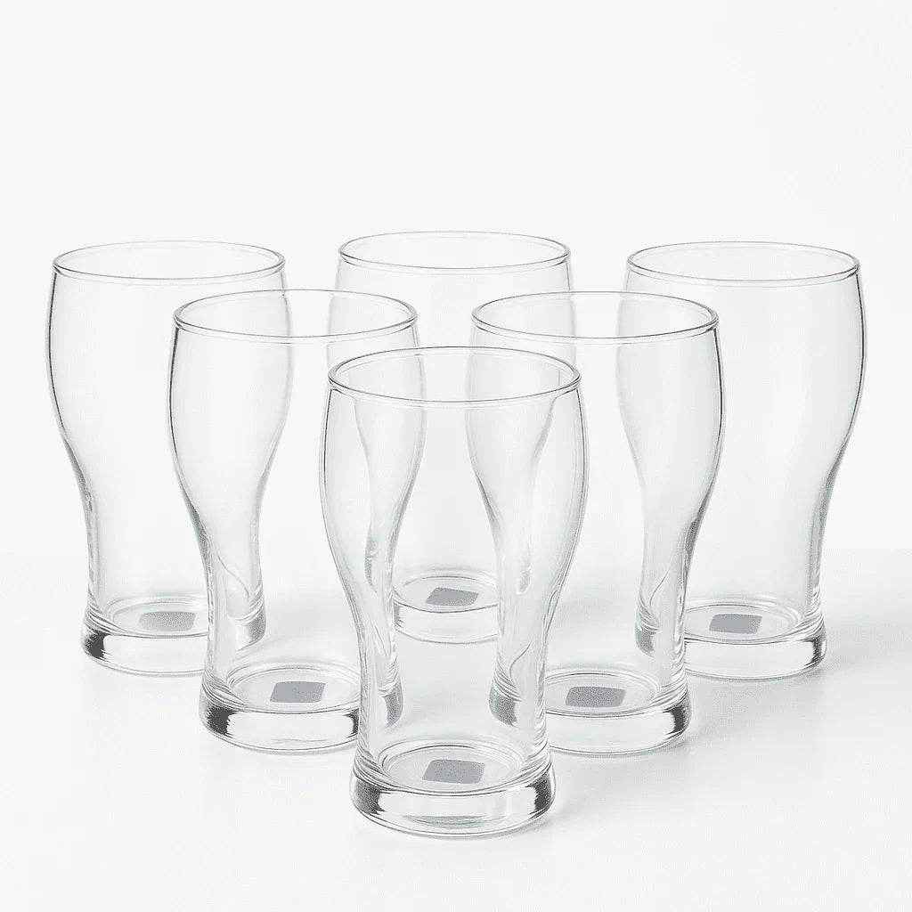 Copo de Vidro 540ml com Design Curvado 6 Peças Alidolado - Alidolado