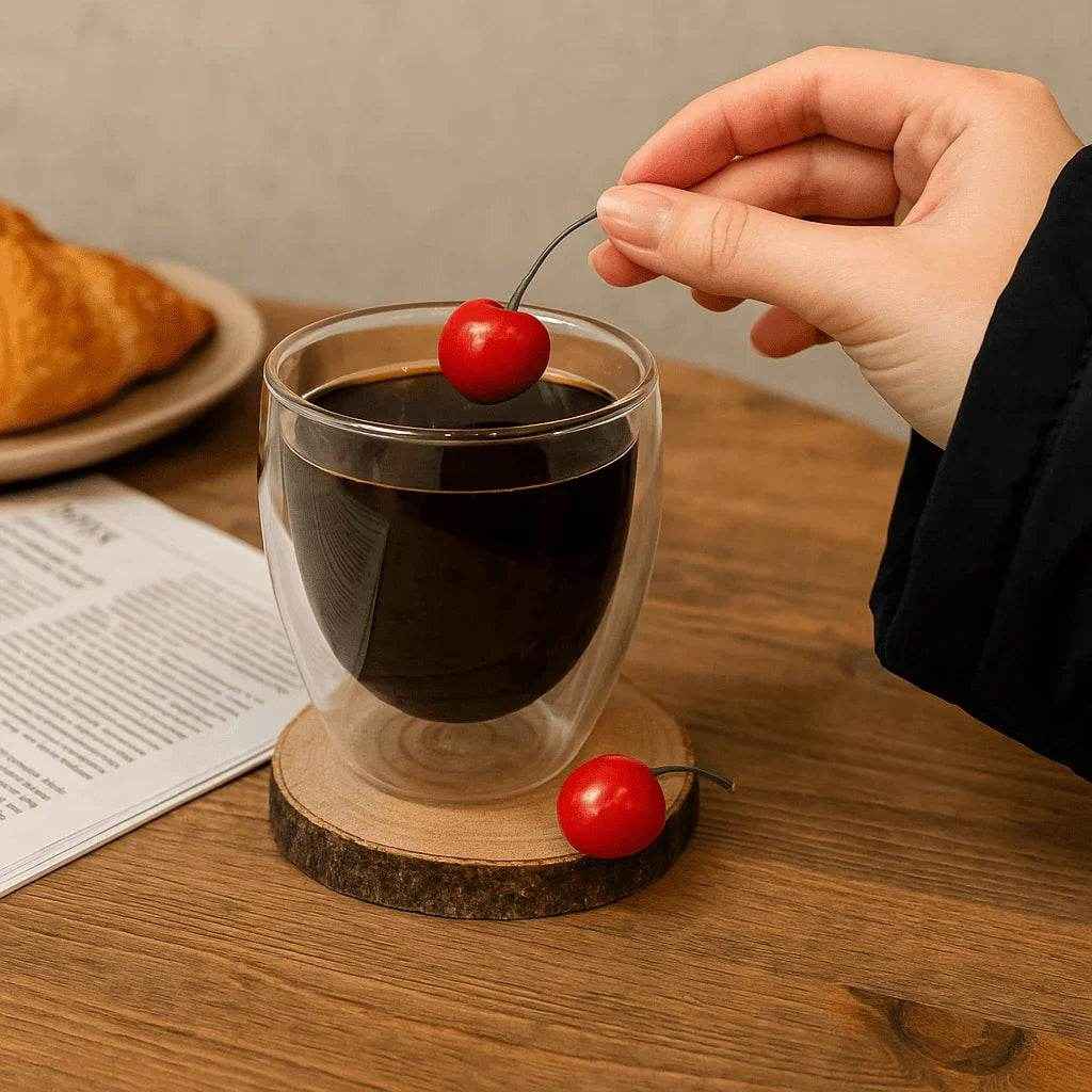 Copo de Vidro com Parede Dupla Térmica 350ml Alidolado - Alidolado