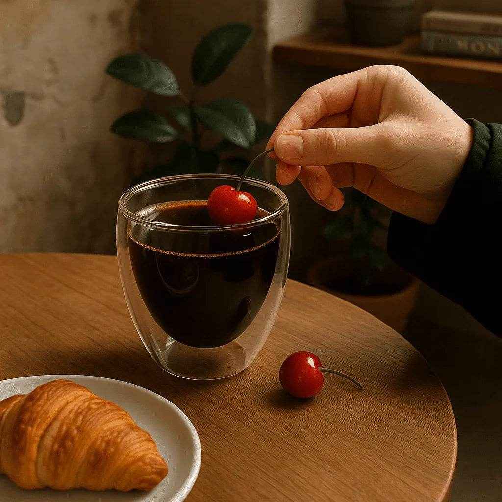 Copo de Vidro com Parede Dupla Térmica 350ml Alidolado - Alidolado