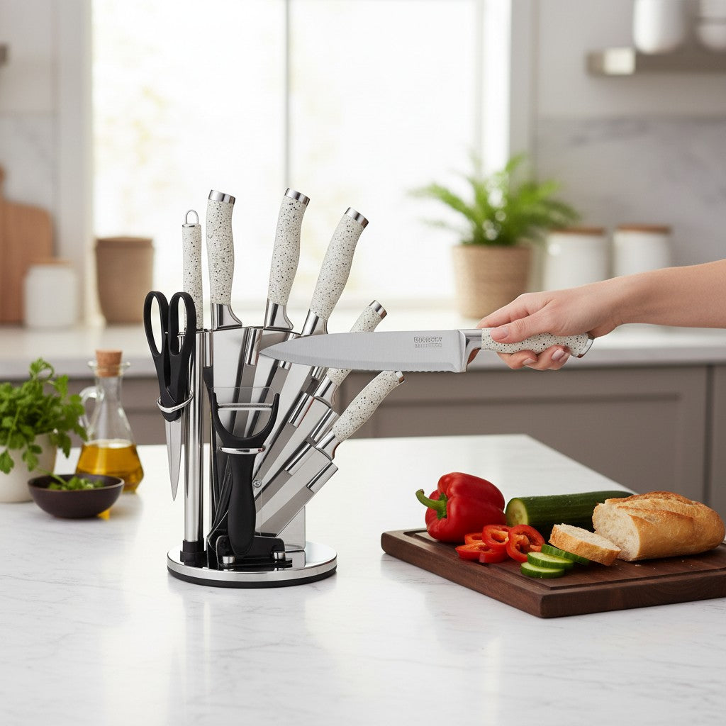 Faqueiro Profissional com Suporte Giratório Alidolado