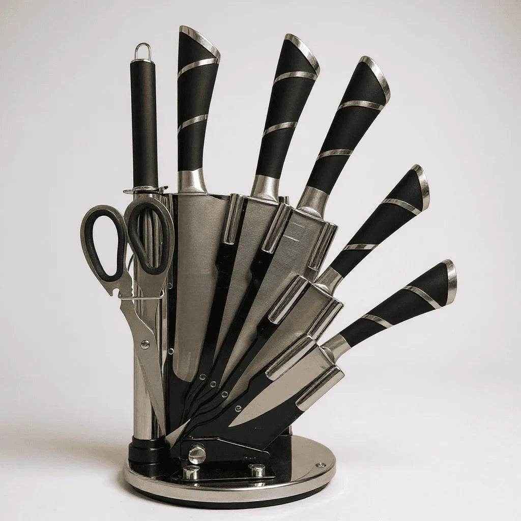 Faqueiro Profissional Cabo Preto Decorado Giratório Alidolado - Alidolado