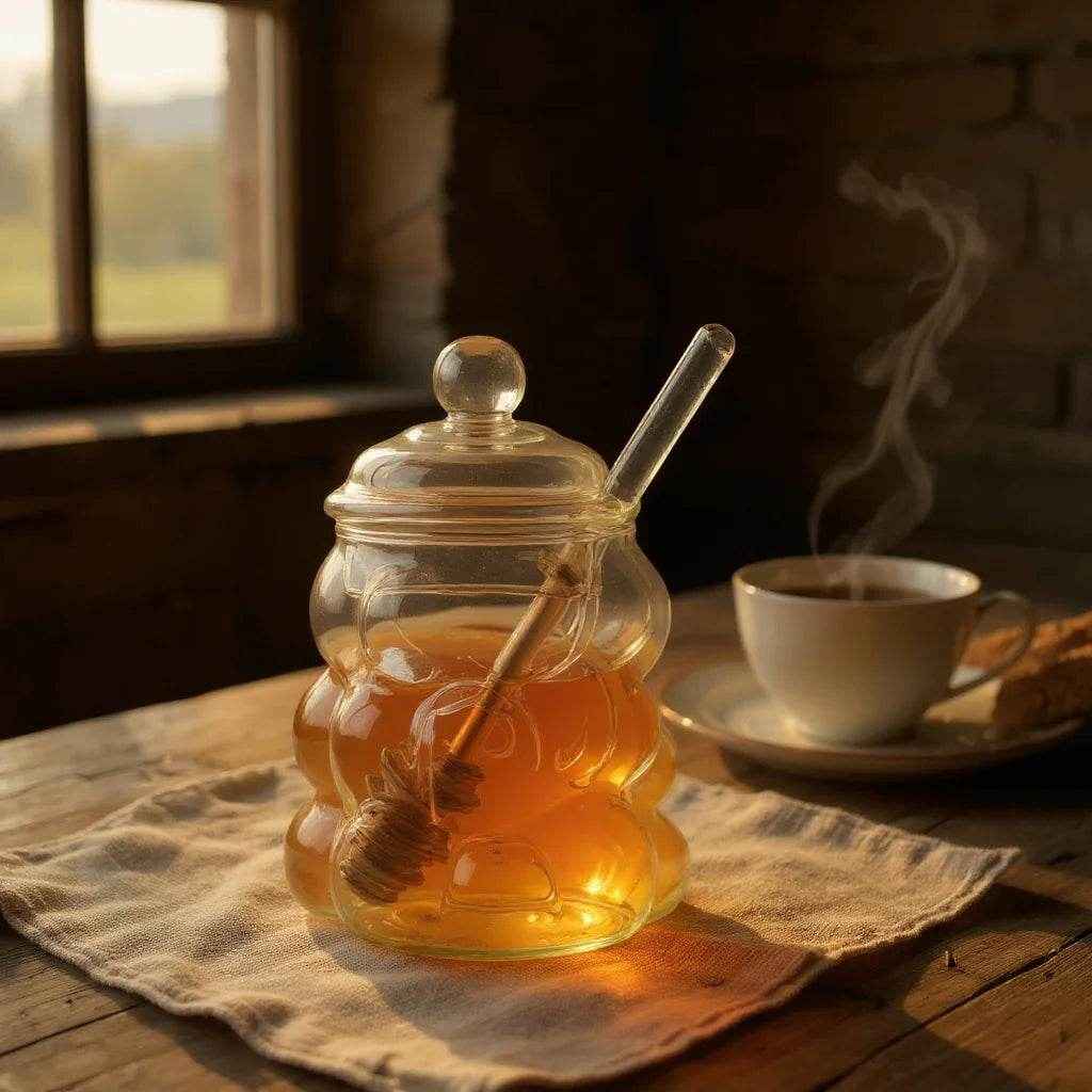 Meleira de Vidro com Colher – 480 ml - Alidolado