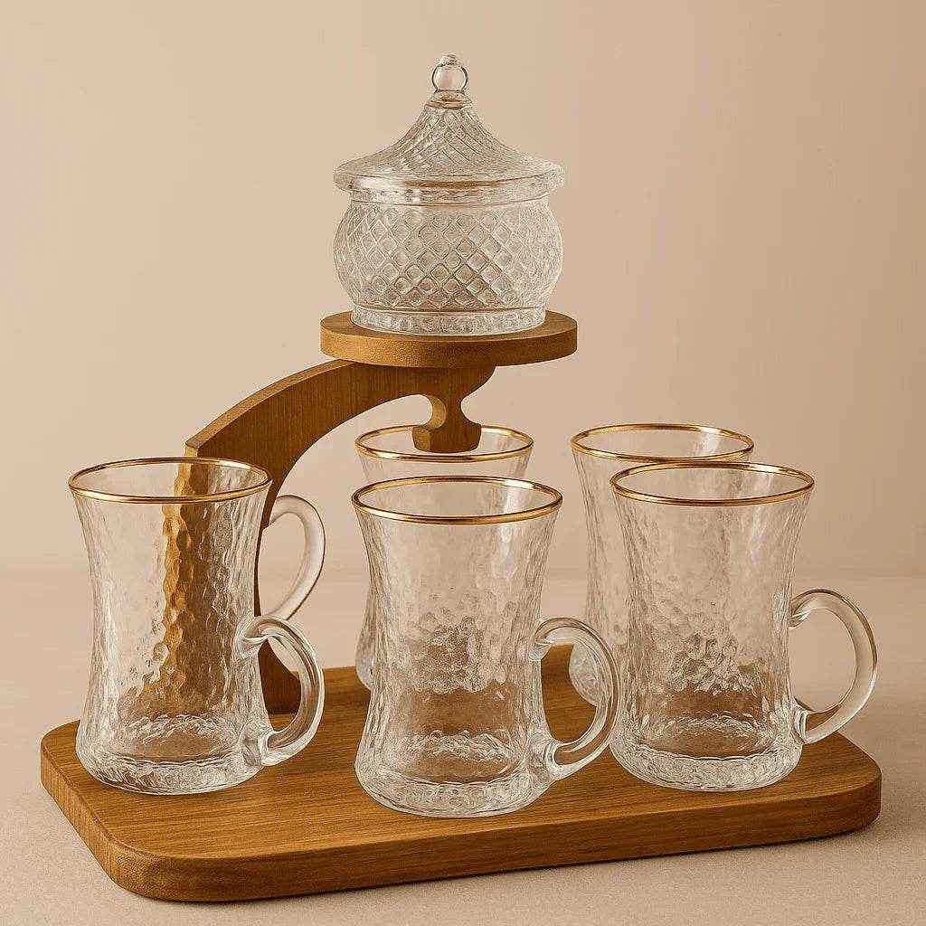 Jogo de Xícaras Turcas com Açucareiro - 6 Peças Alidolado - Alidolado