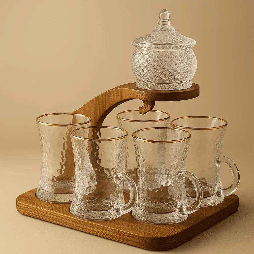 Jogo de Xícaras Turcas com Açucareiro - 6 Peças Alidolado - Alidolado