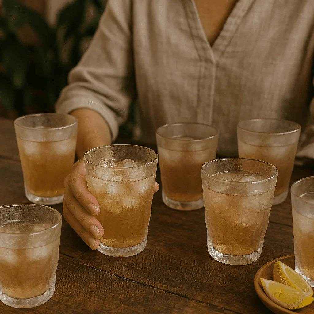 Kit de Copos de Vidro Design Ondulado 350ml 6 Peças Alidolado - Alidolado