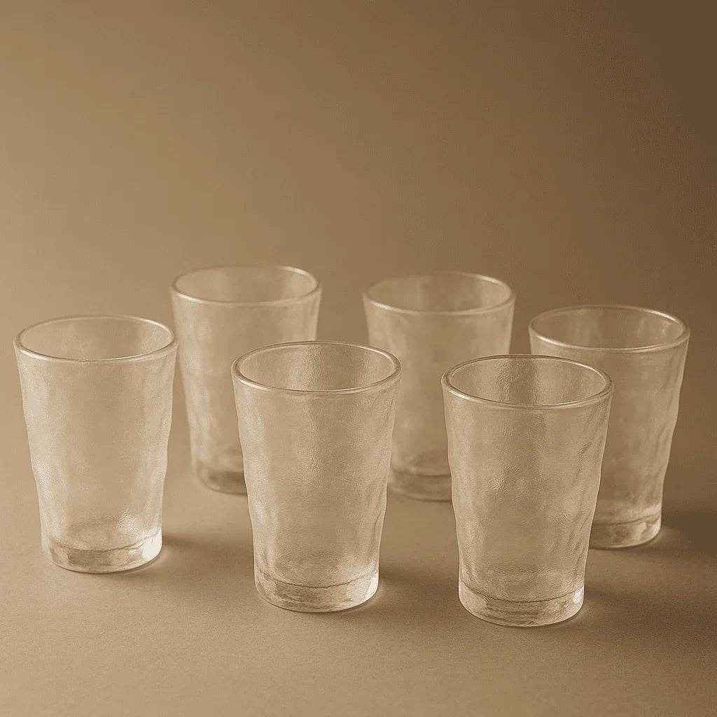 Kit de Copos de Vidro Design Ondulado 350ml 6 Peças Alidolado - Alidolado