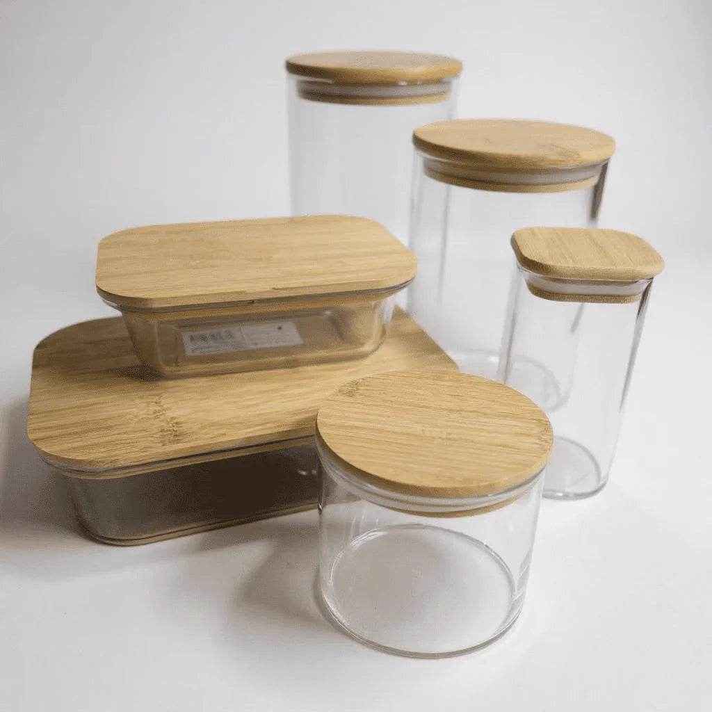 Kit de Potes Herméticos com Bowl Tampa de Bambu Alidolado - Alidolado