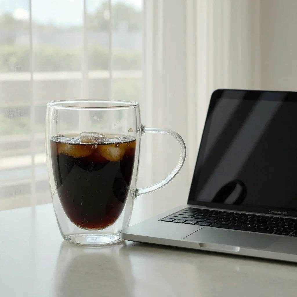 Caneca de Vidro Transparente com Alça - Alidolado