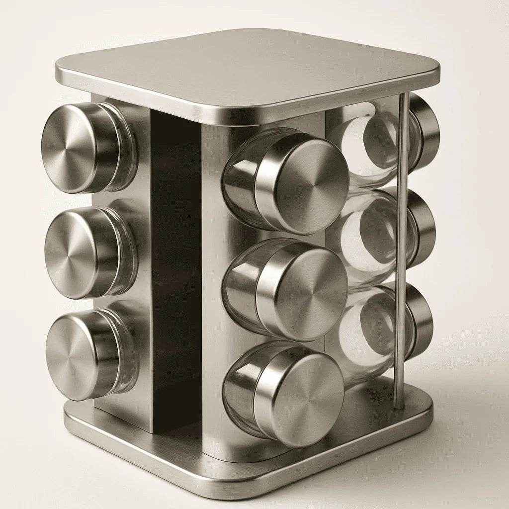 Organizador Giratório de Temperos Aço Cromado Alidolado - Alidolado