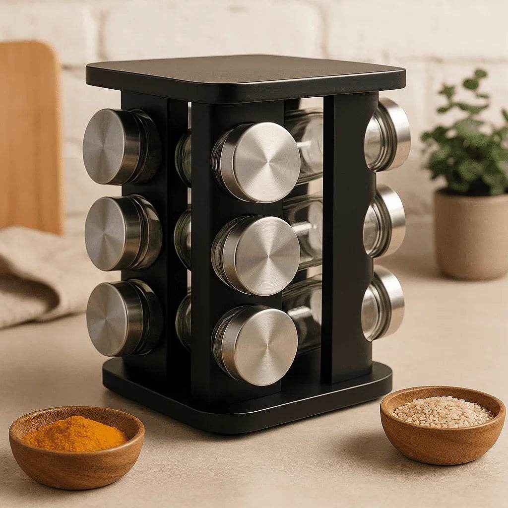 Organizador Giratório de Temperos Aço Cromado Alidolado - Alidolado