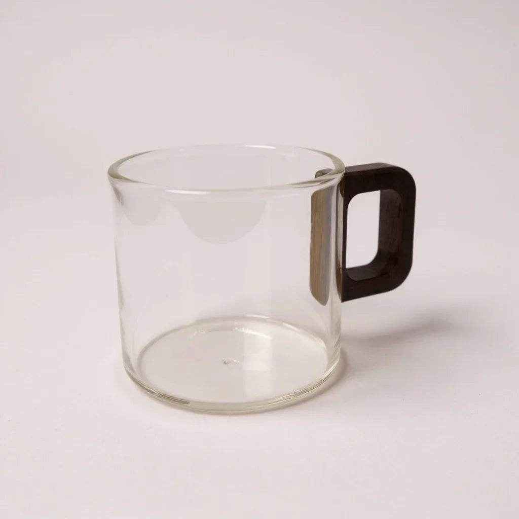 Copo Quadrado de Vidro com Alça de Madeira – 120ml - Alidolado