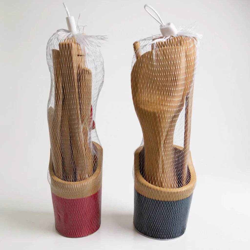 Conjunto de Utensílios de Cozinha em Bambu com Suporte – 6 Peças - Alidolado