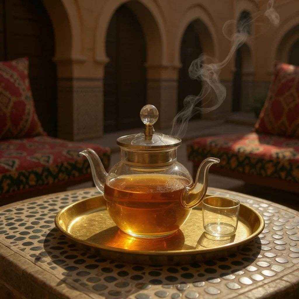 Conjunto de Chá em Vidro com Bule 1L e 6 Xícaras Transparentes - Alidolado