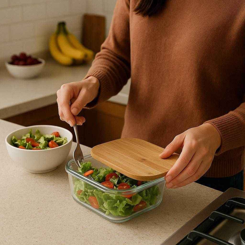 Pote Hermético com Tampa de Bambu Alidolado - Alidolado