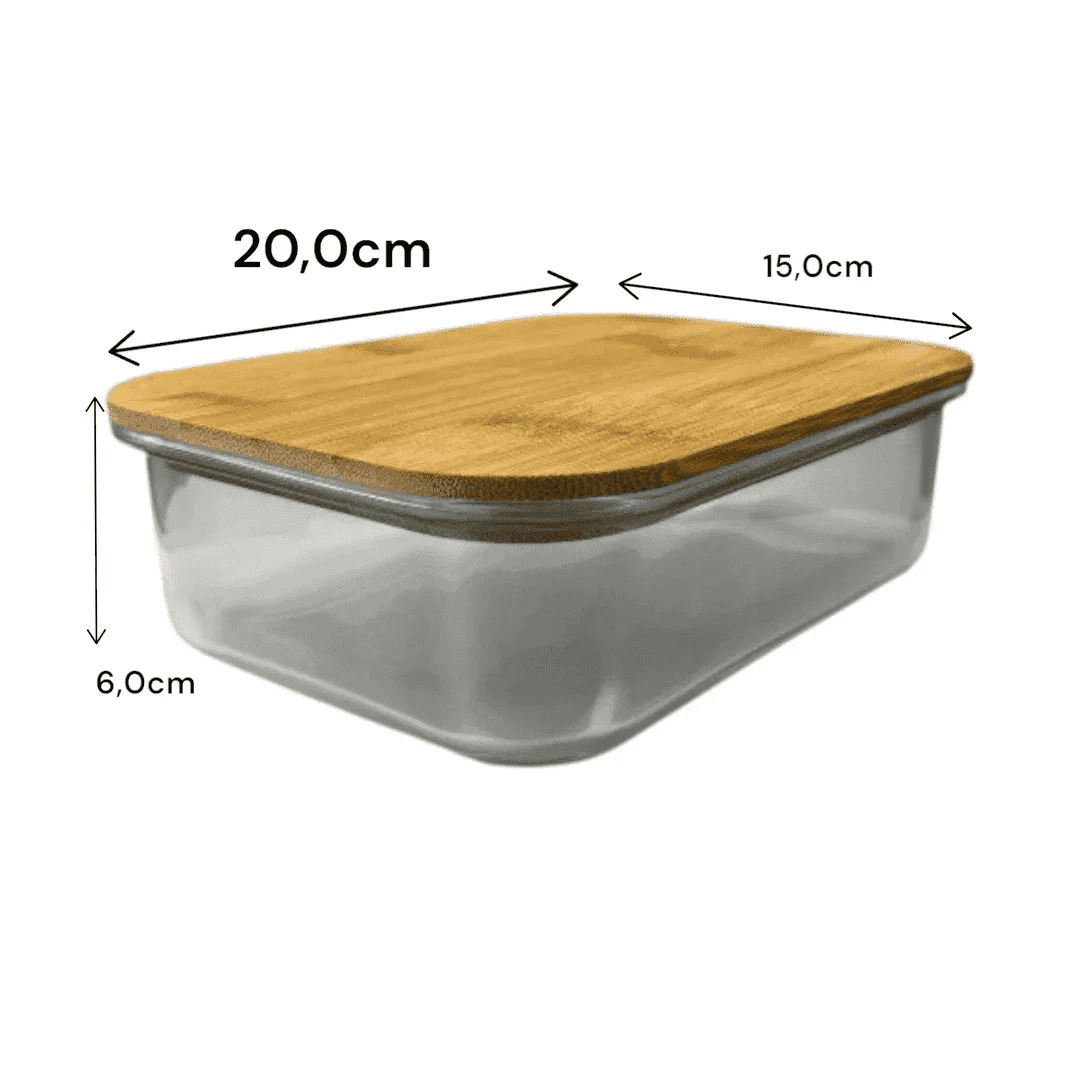 Pote Hermético com Tampa de Bambu Alidolado - Alidolado