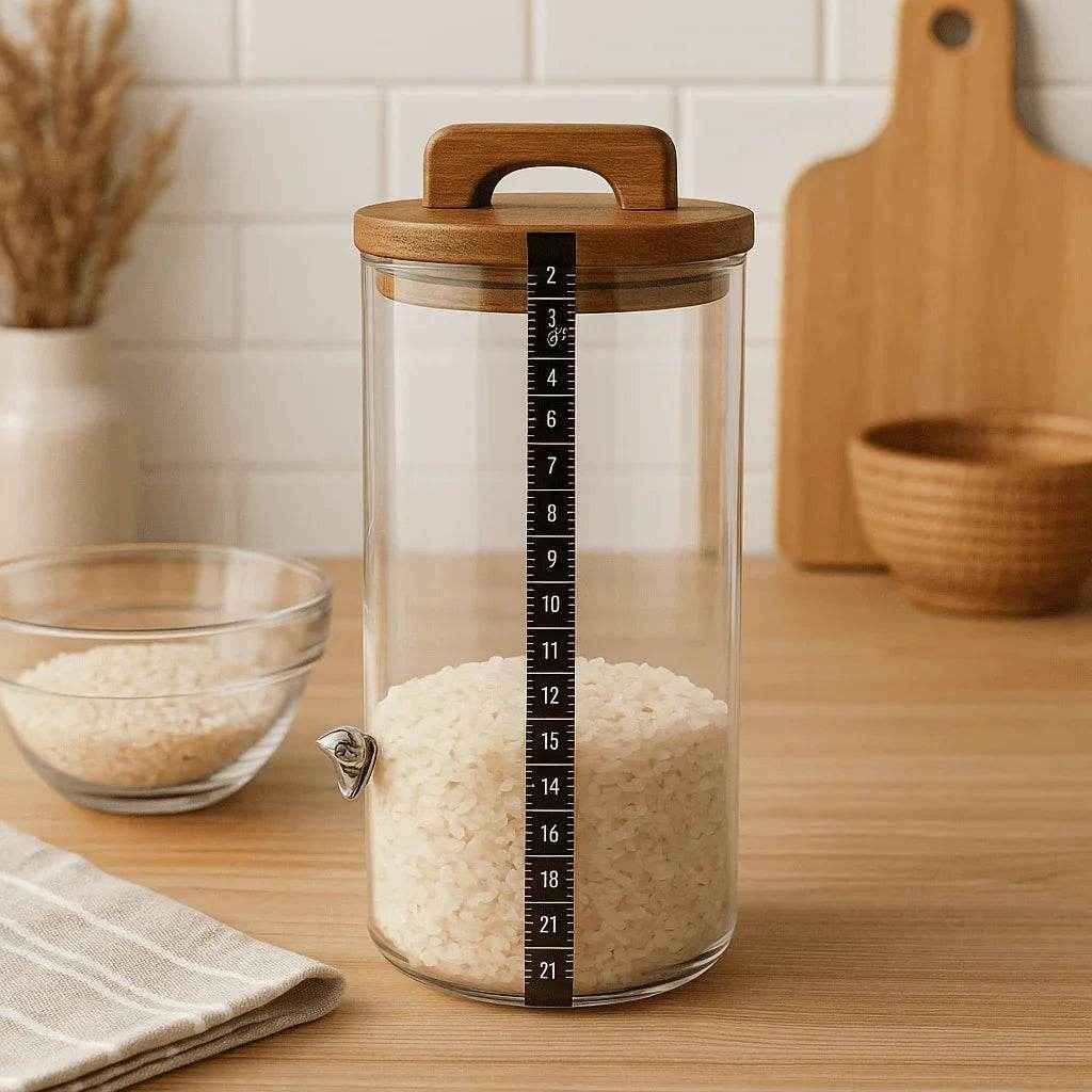 Pote de Vidro Hermético com Tampa de Madeira Alidolado - Alidolado