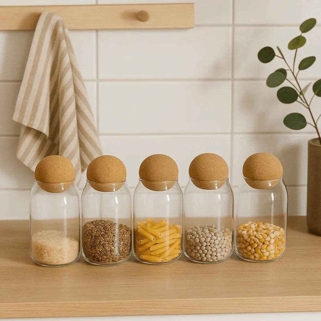 Pote de Vidro com Tampa de Cortiça Alidolado - Alidolado