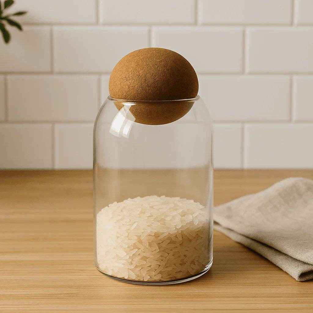 Pote de Vidro com Tampa de Cortiça Alidolado - Alidolado