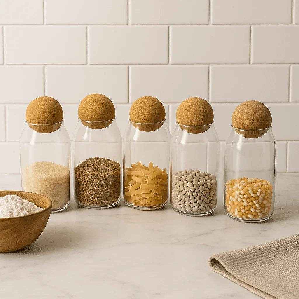 Pote de Vidro com Tampa de Cortiça Alidolado - Alidolado