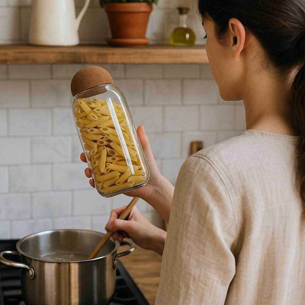 Pote de Vidro com Tampa de Cortiça Alidolado - Alidolado