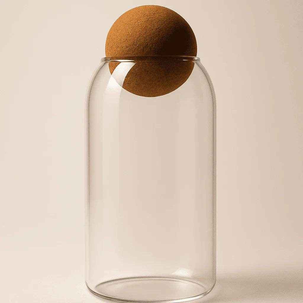 Pote de Vidro com Tampa de Cortiça Alidolado - Alidolado