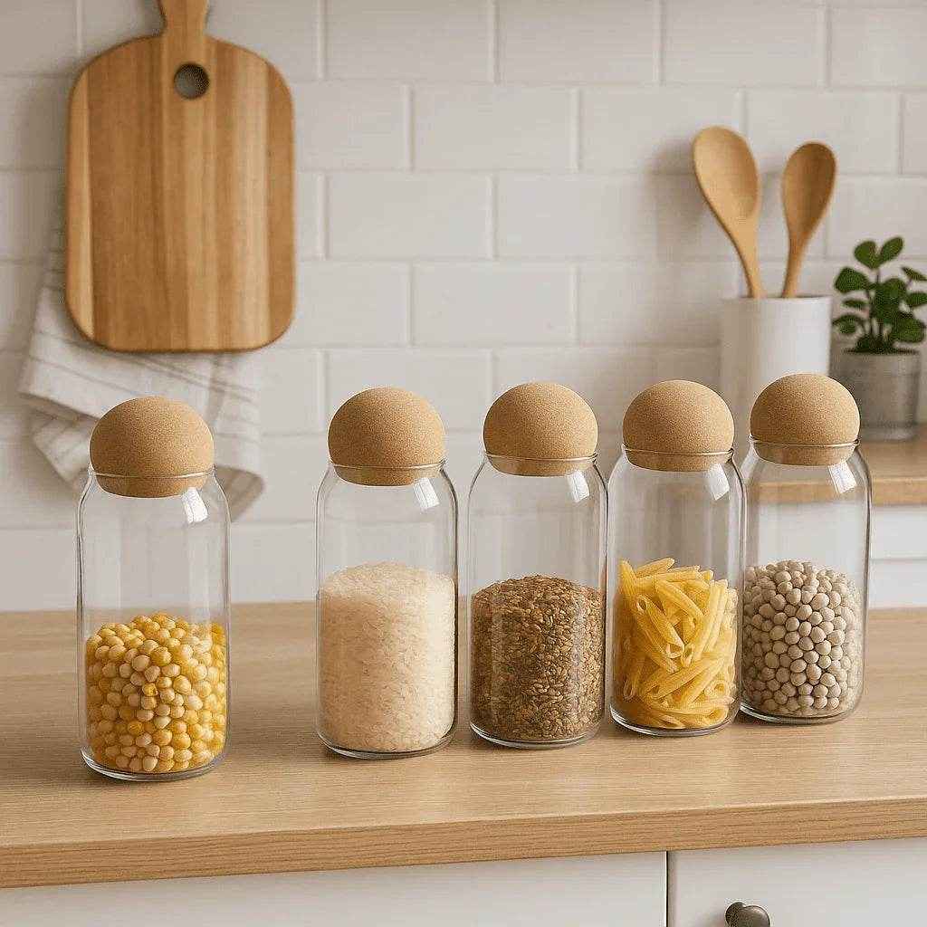 Pote de Vidro com Tampa de Cortiça Alidolado - Alidolado