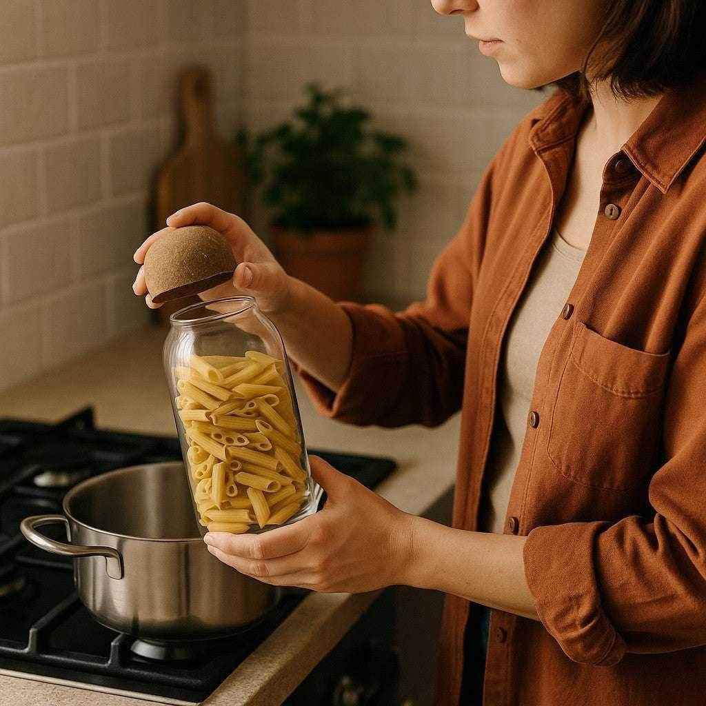 Pote de Vidro com Tampa de Cortiça Alidolado - Alidolado