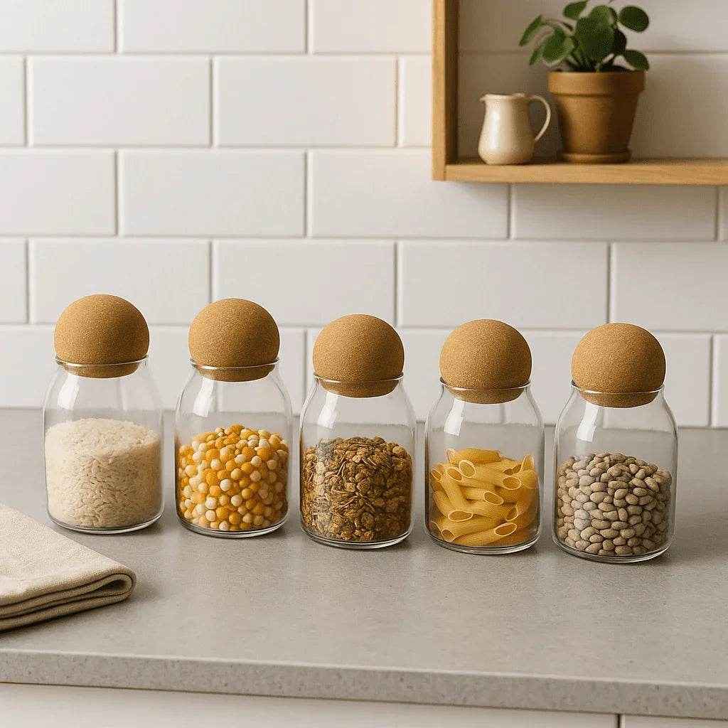 Pote de Vidro com Tampa de Cortiça Alidolado - Alidolado