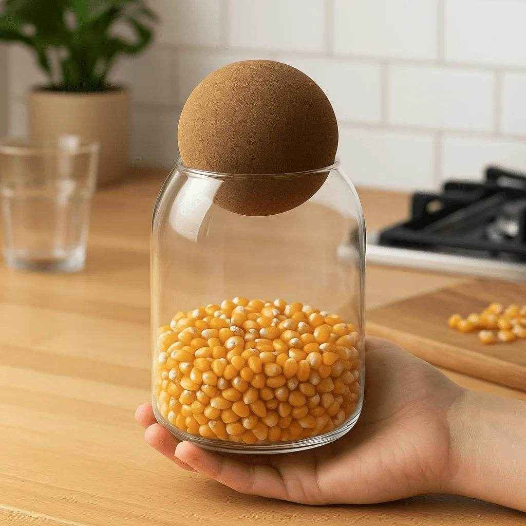 Pote de Vidro com Tampa de Cortiça Alidolado - Alidolado