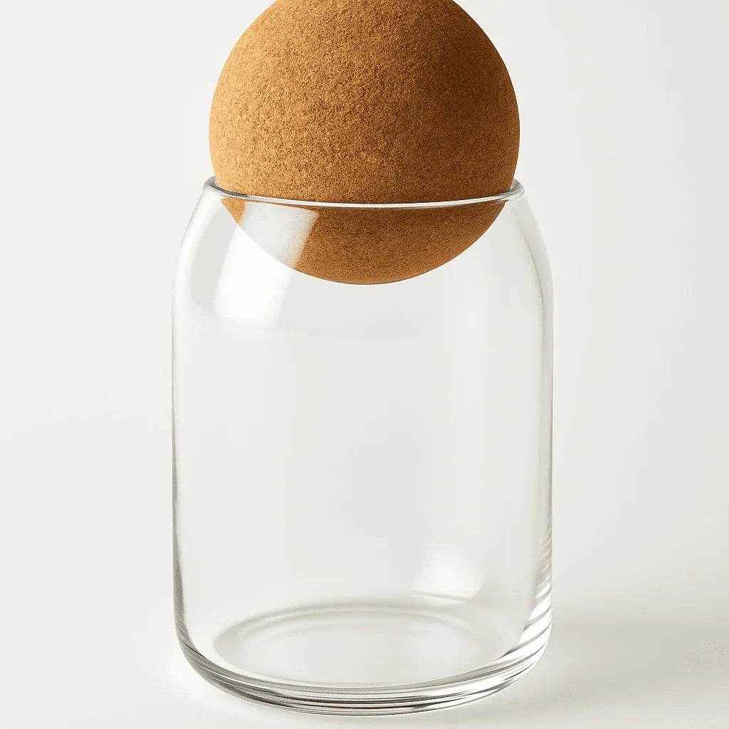 Pote de Vidro com Tampa de Cortiça Alidolado - Alidolado