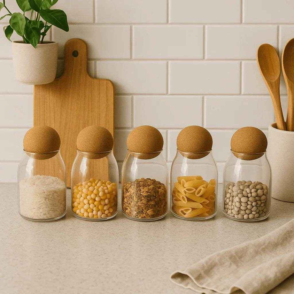 Pote de Vidro com Tampa de Cortiça Alidolado - Alidolado