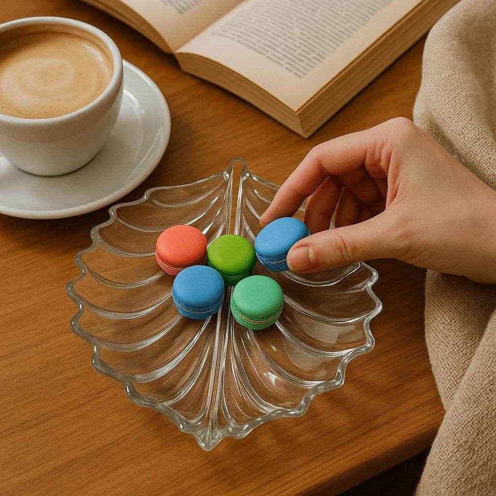 Fruteira de Vidro Formato de Folha Média Alidolado - Alidolado