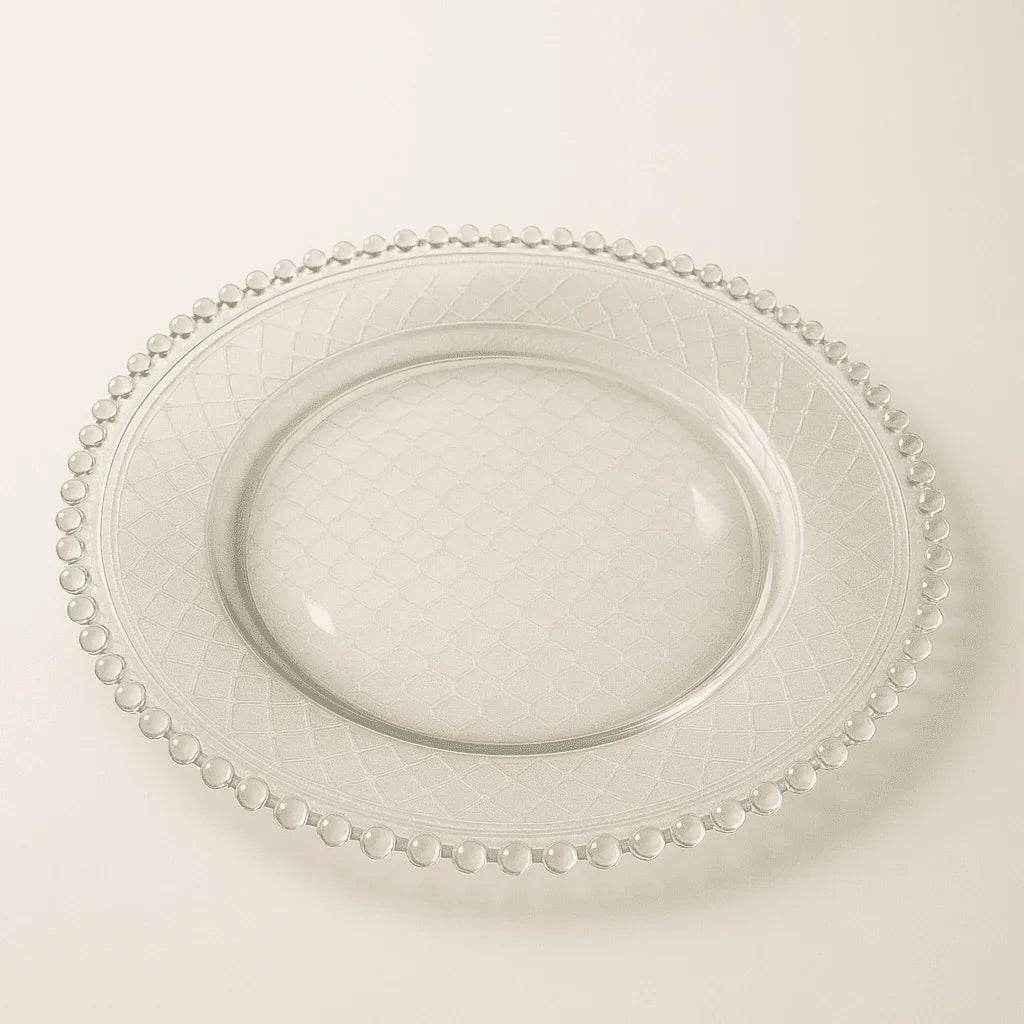 Prato de Cristal Decorativo com Borda em Bolhas Alidolado - Alidolado