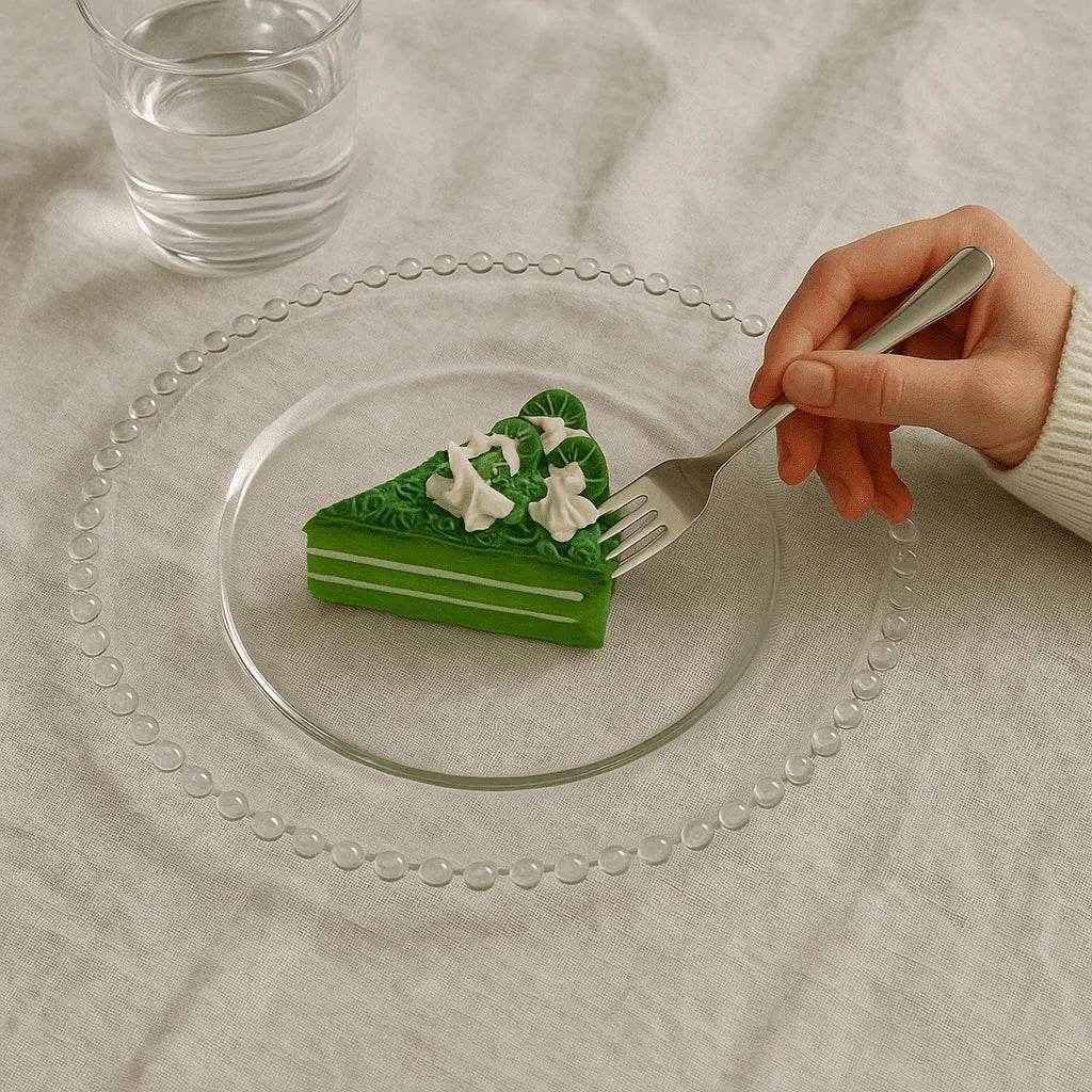 Prato de Cristal Decorativo com Borda em Bolhas Alidolado - Alidolado