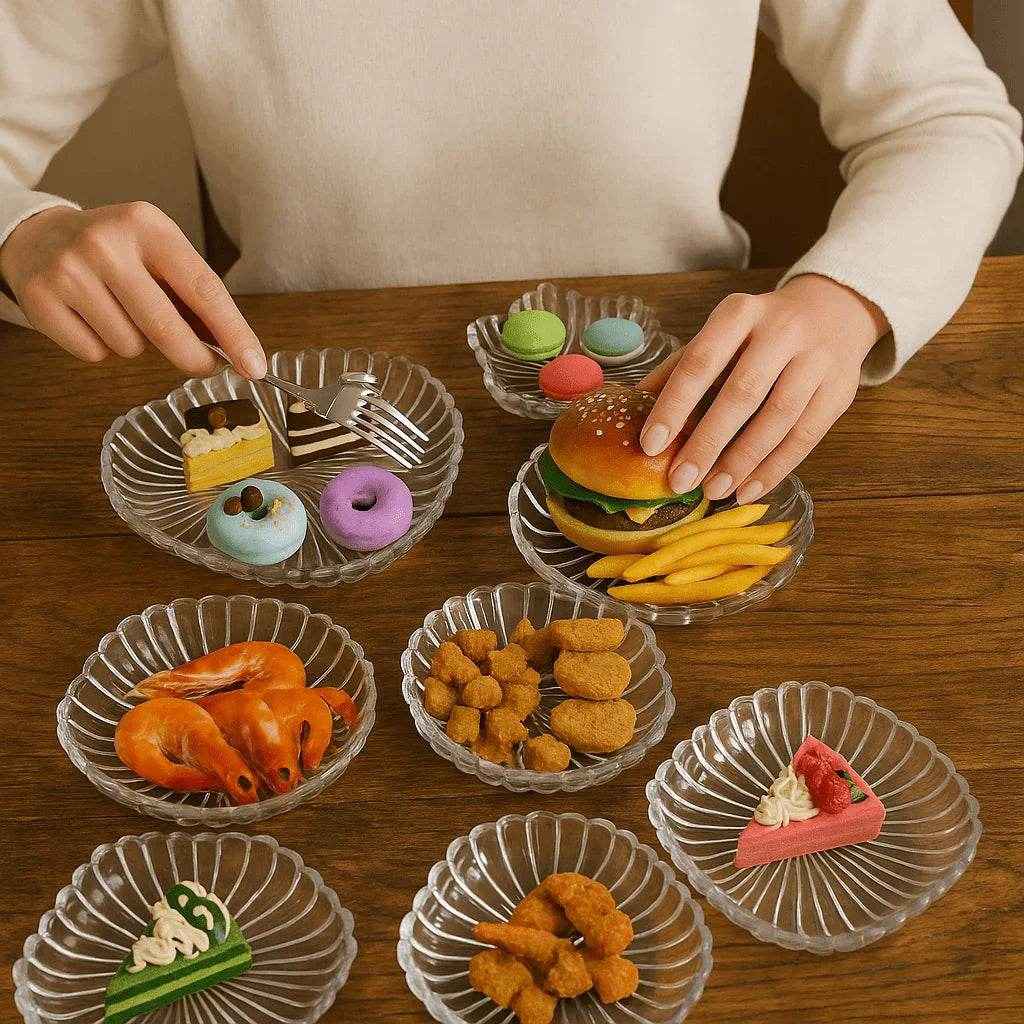 Conjunto de Pratos de Vidro Decorativo 7 Peças Alidolado - Alidolado