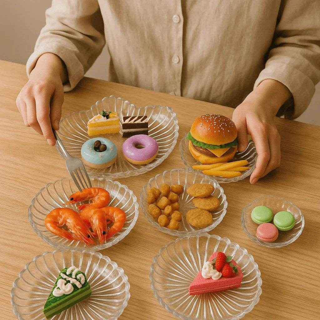 Conjunto de Pratos de Vidro Decorativo 7 Peças Alidolado - Alidolado