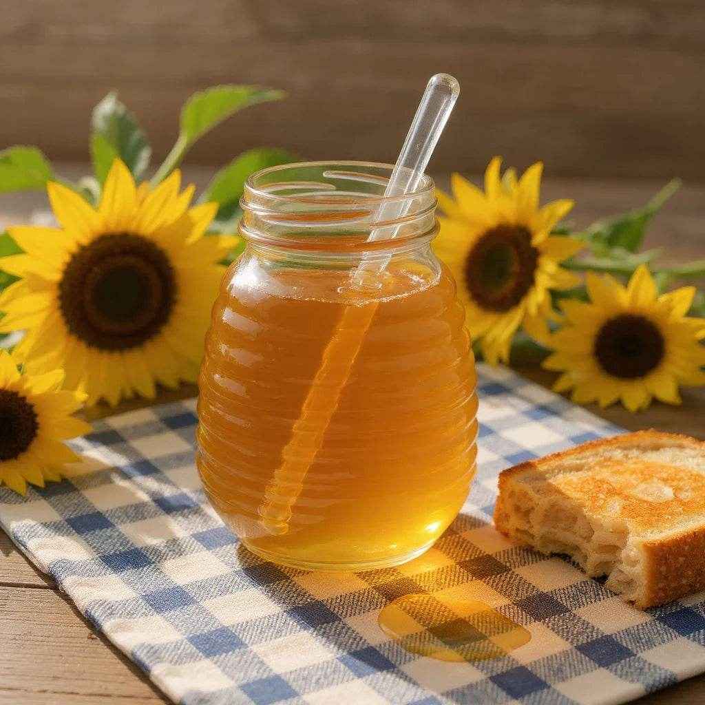 Meleira de Vidro com Colher – 380 ml - Alidolado