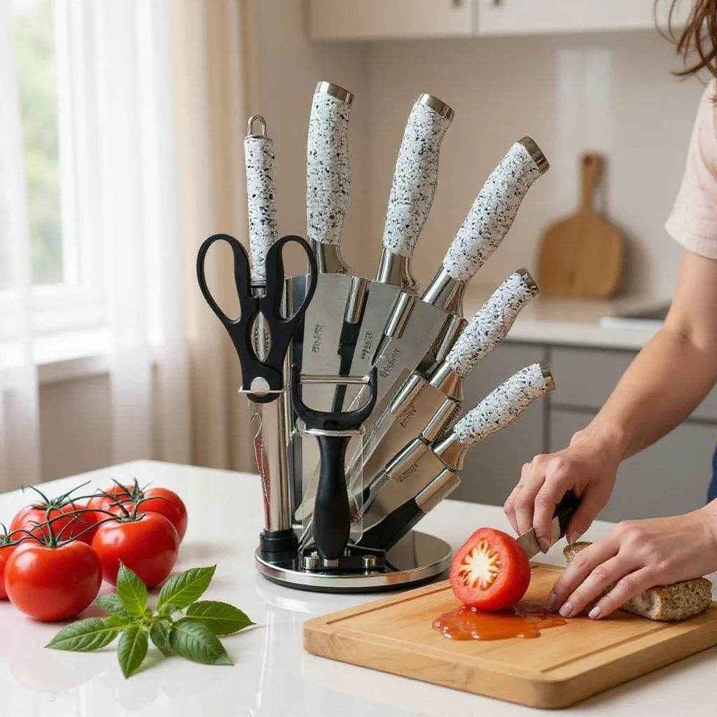 Faqueiro com Suporte Giratório e Design Moderno - Alidolado