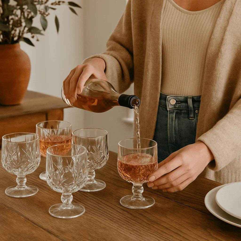 Taça de Vidro 300ml com Design Elegante 6 Peças Alidolado - Alidolado