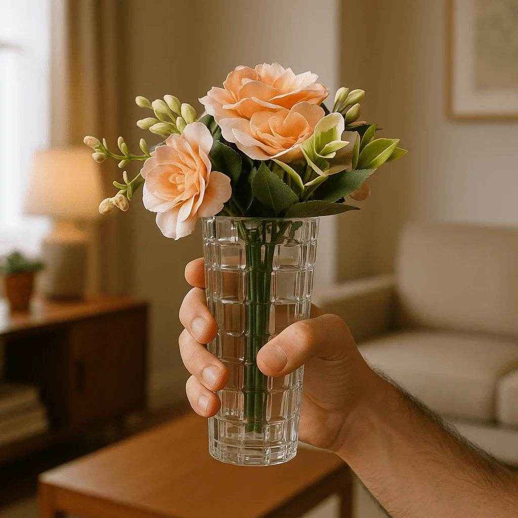 Vaso de Vidro Decorativo Transparente Alidolado - Alidolado