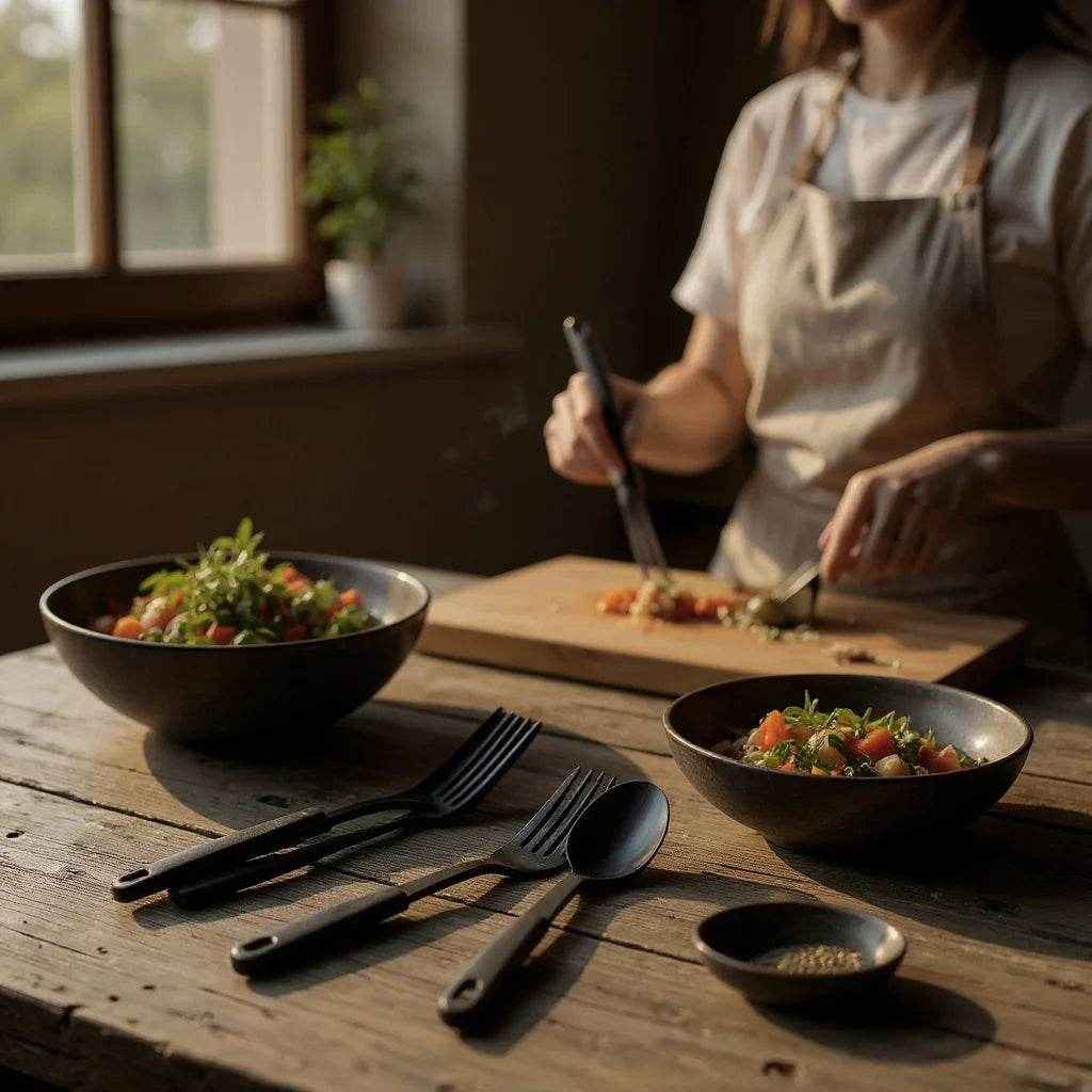 Kit com 6 Talheres de Nylon para Cozinha