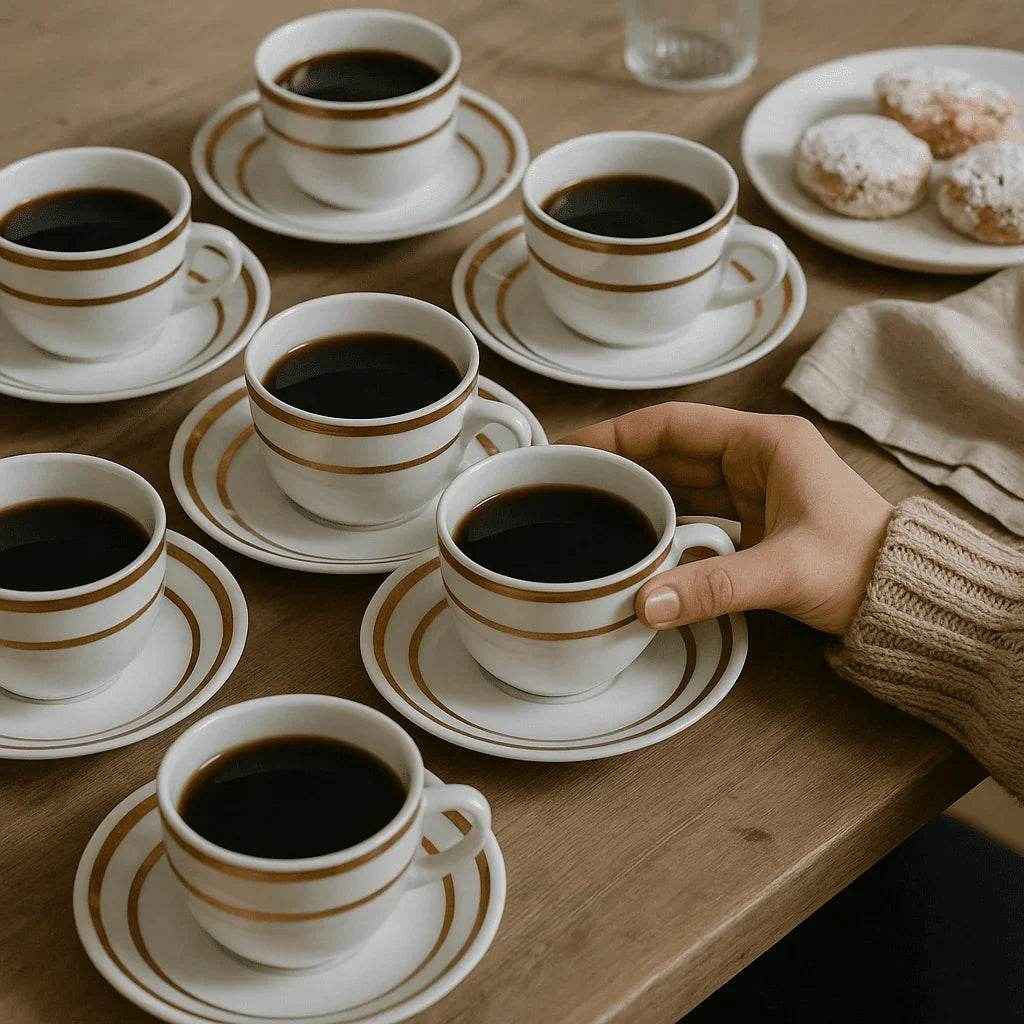 Xícara de Chá com Pires Branco e Dourado - Alidolado