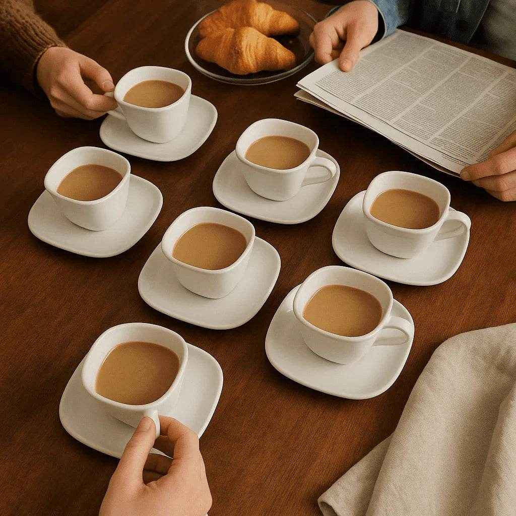 Xícaras de Chá e Café com Pires 12 Peças Alidolado - Alidolado