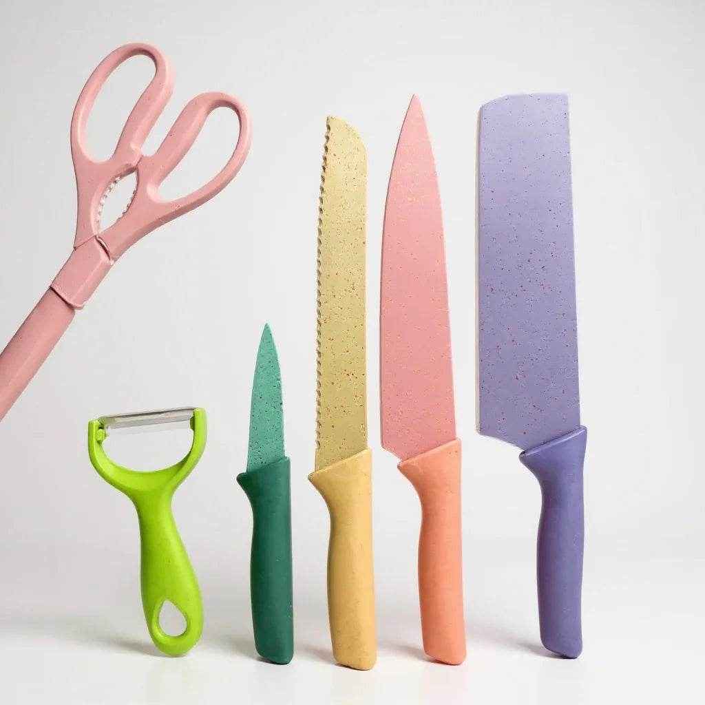 Conjunto com 6 Facas Coloridas - Alidolado